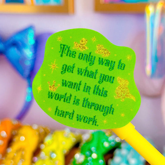 Glitter Waterproof Sticker - Hard Work Quote