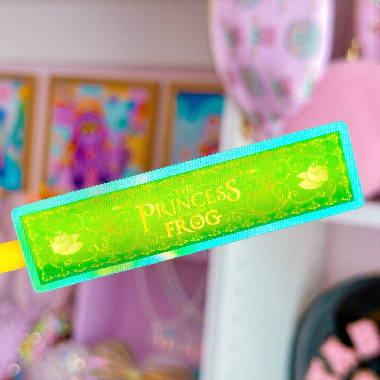 Glitter Waterproof Sticker - Book Spine (Tiana)