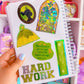 Glitter Waterproof Sticker - Hard Work Quote