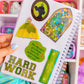 Glitter Waterproof Sticker - Hard Work Quote