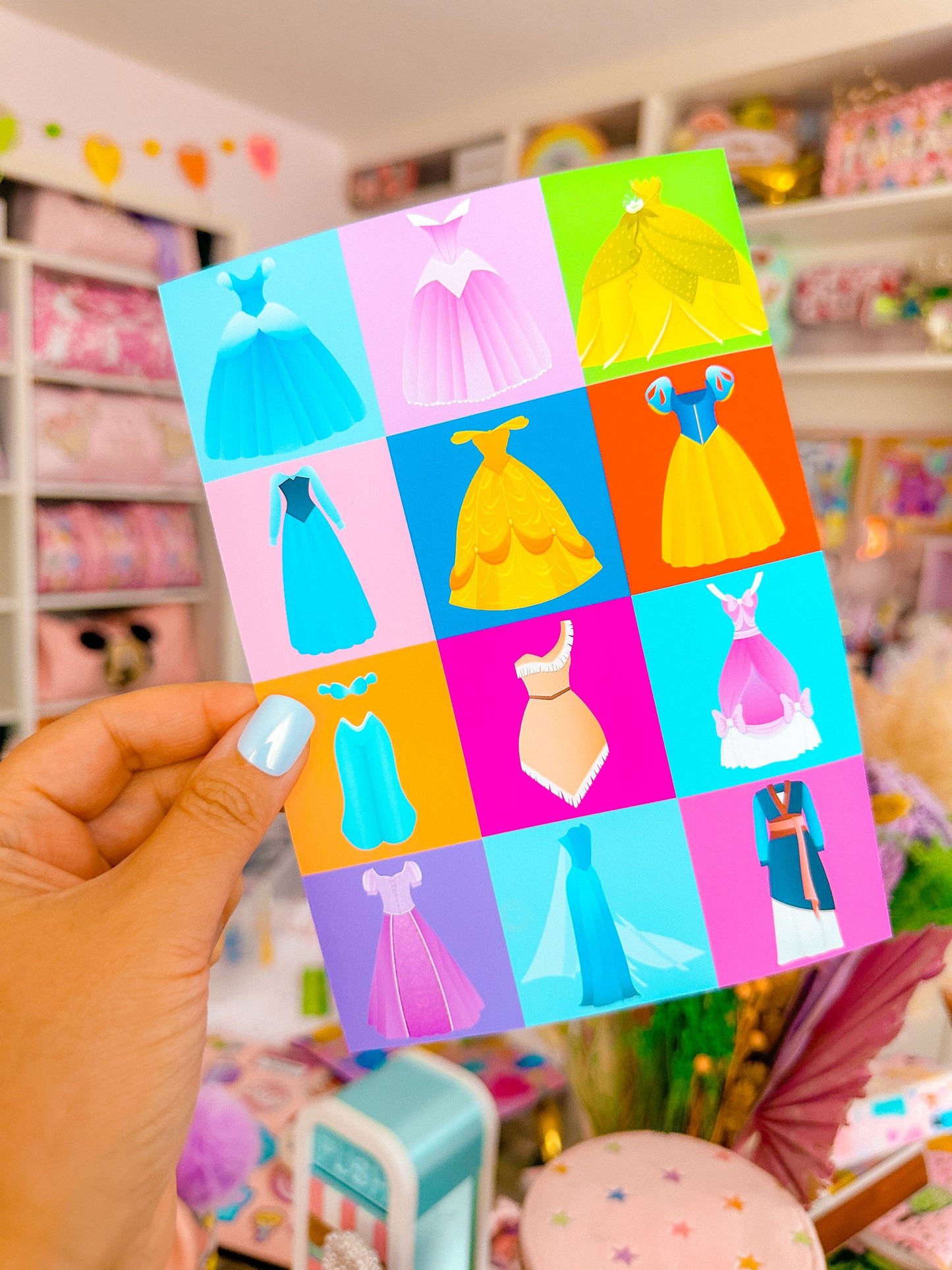 5x7 Full Page Sticker - Princess Dresses