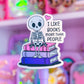 Waterproof Sticker - BOOKISH Books Over People Skeleton