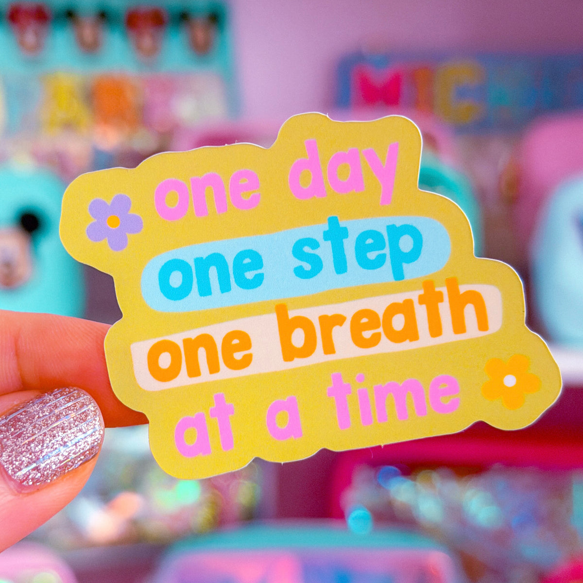 Step One Sticker Waterproof Sticker - One Day, One Step, One Breath – NoWhiteSpaceStickers