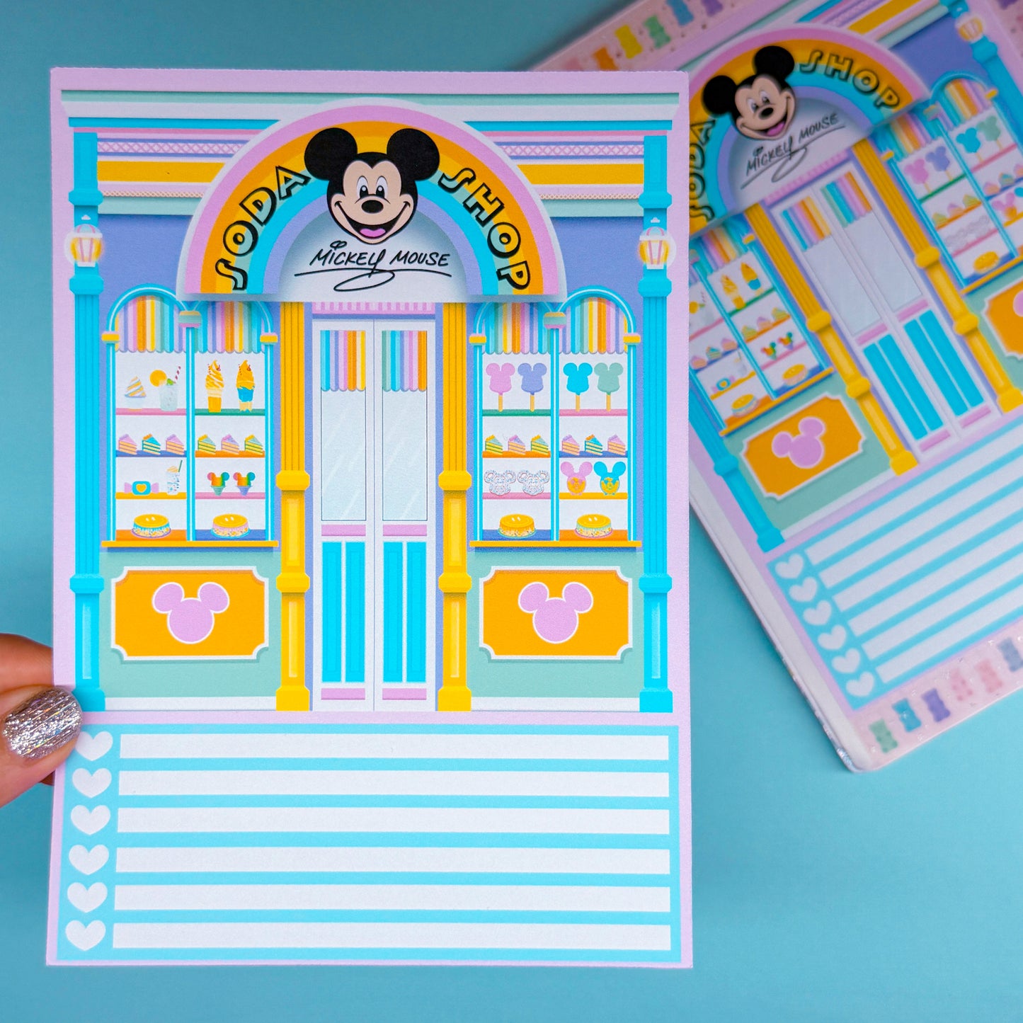 5x7 Full Page Sticker - 2026 January Calendar & Storefront (Mickey's Soda Shop)