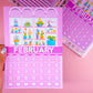 5x7 Full Page Sticker - 2026 February Calendar & Storefront (Minnie's Flowers)