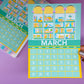 5x7 Full Page Sticker - 2026 March Calendar & Storefront (Clarabelle's Book Barn)