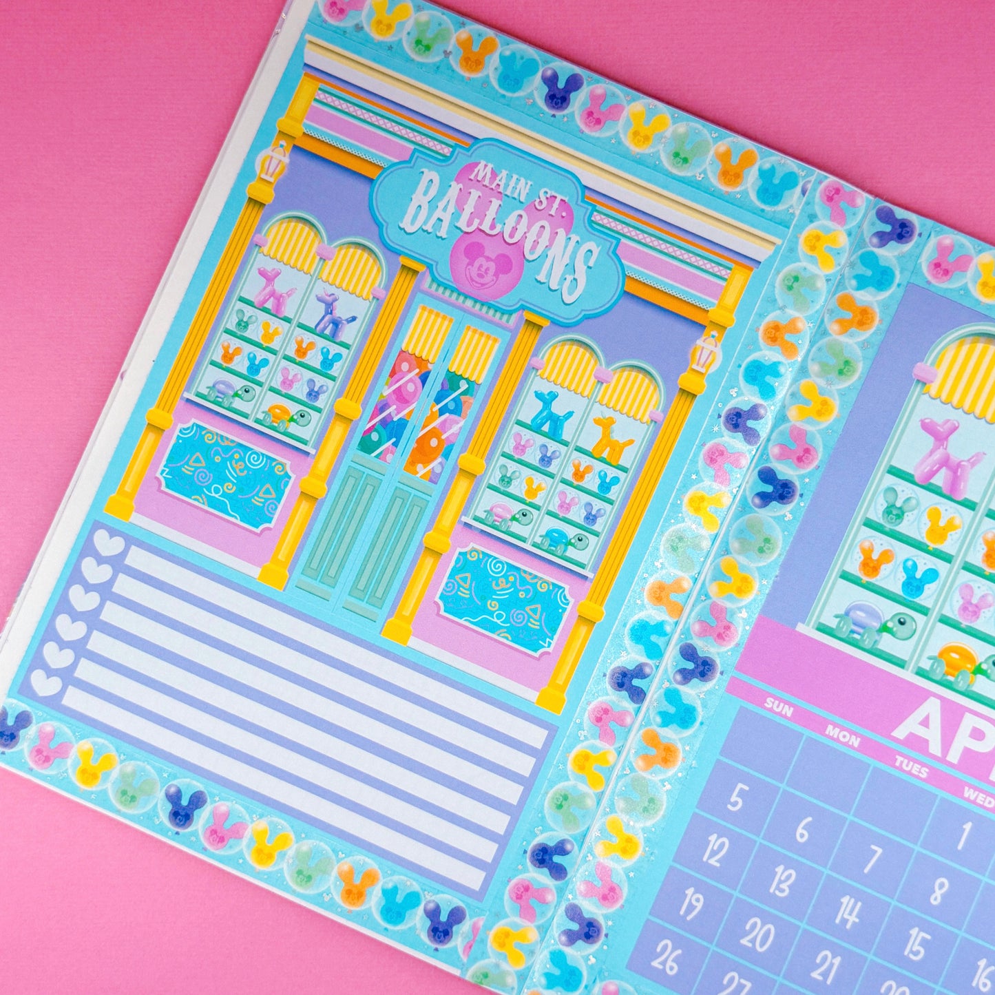 5x7 Full Page Sticker - 2026 April Calendar & Storefront (Main St. Balloons)
