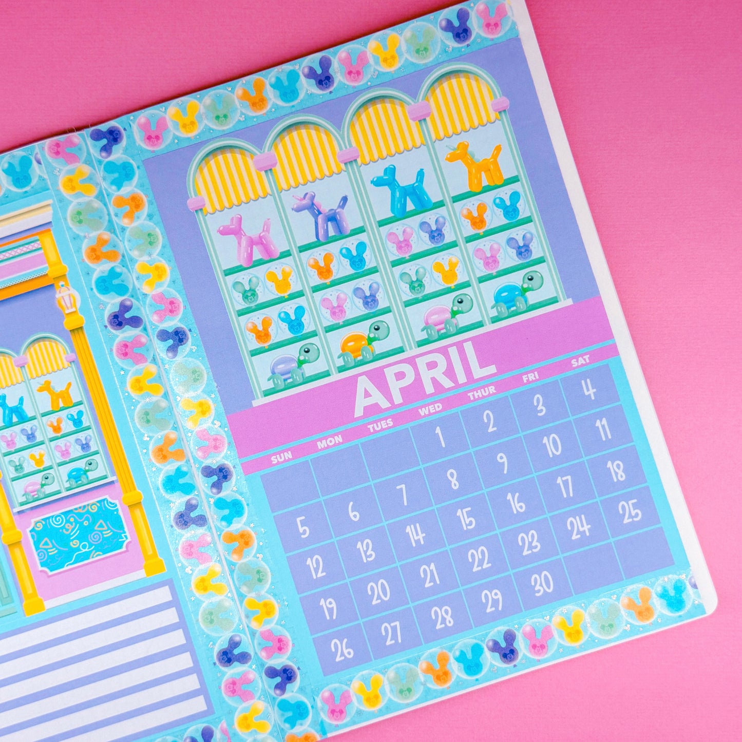 5x7 Full Page Sticker - 2026 April Calendar & Storefront (Main St. Balloons)