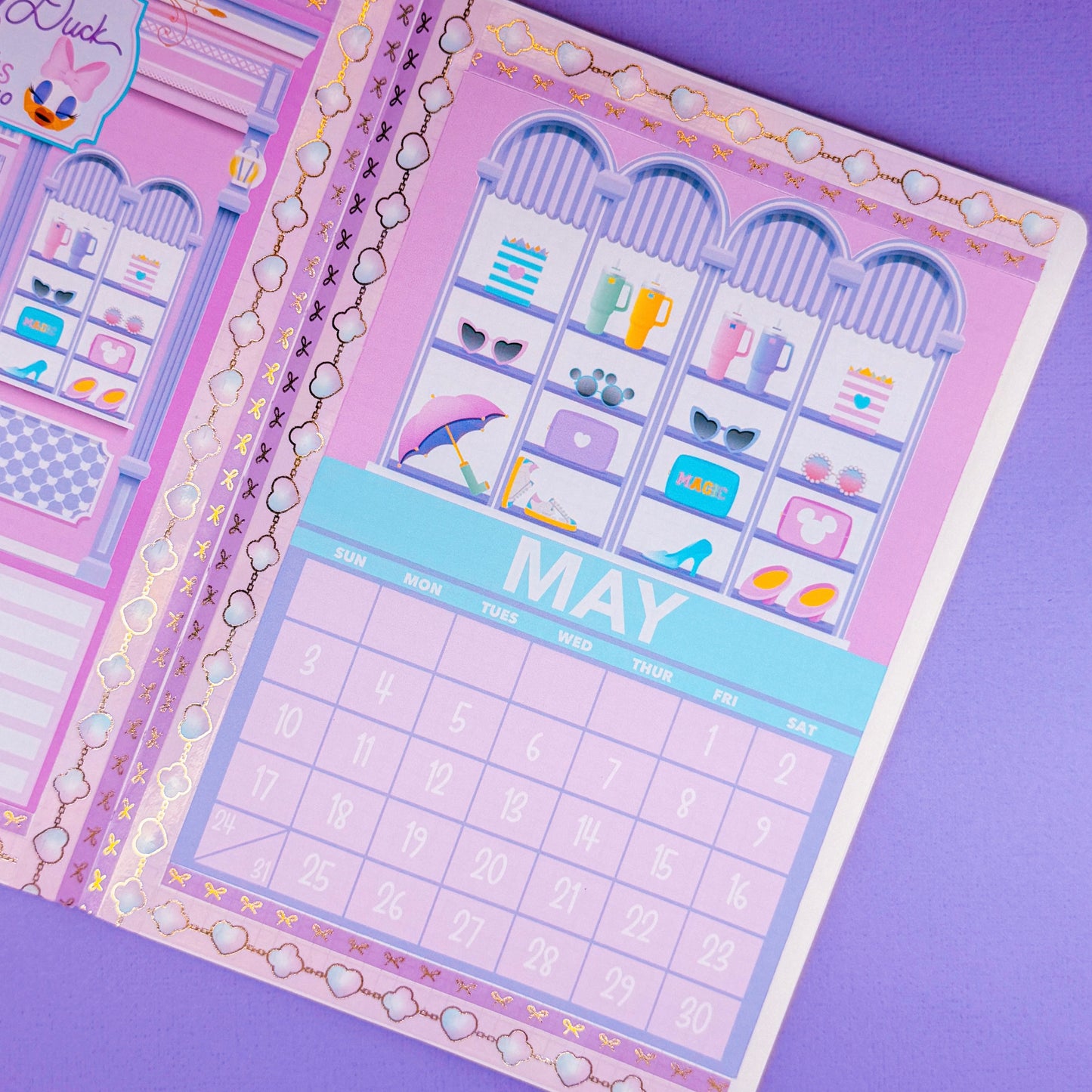 5x7 Full Page Sticker - 2026 May Calendar & Storefront (Daisy's Delights)