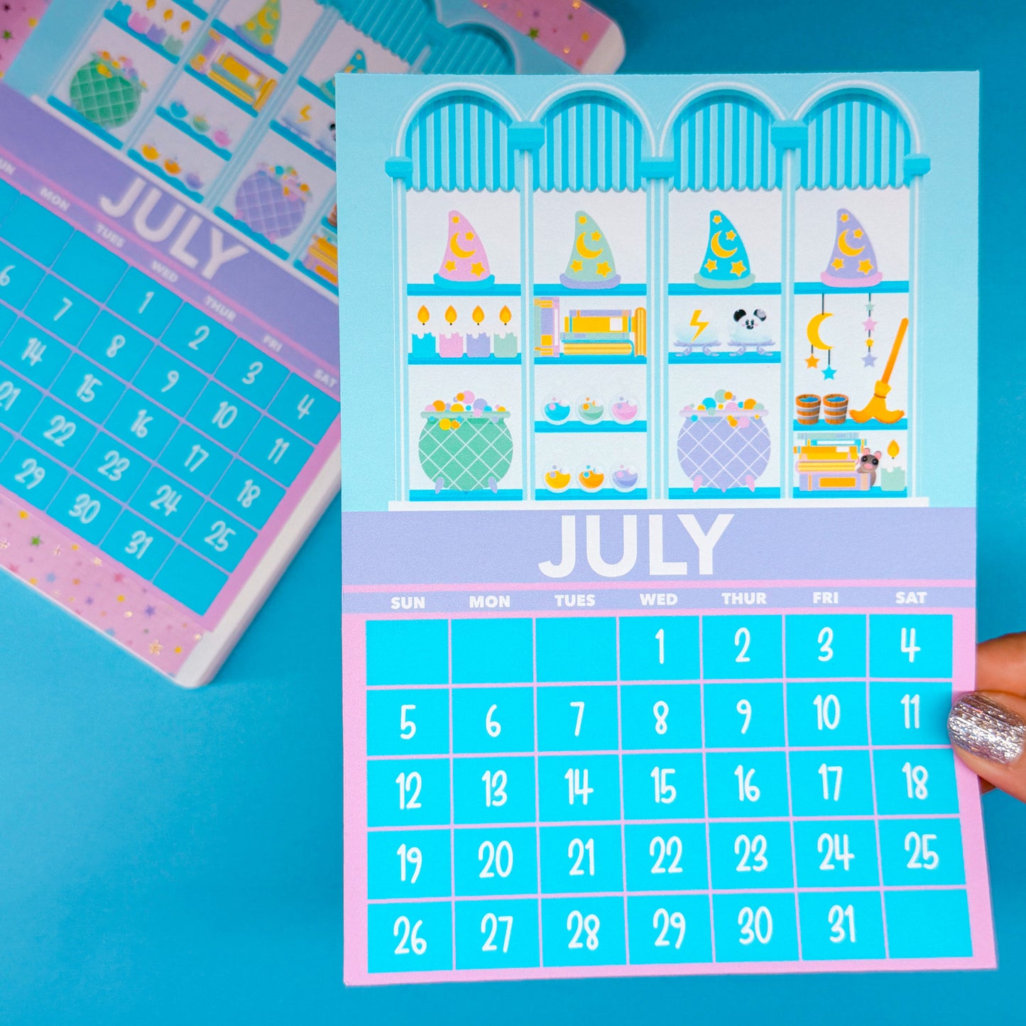 5x7 Full Page Sticker - 2026 July Calendar & Storefront (Mickey's Magic)