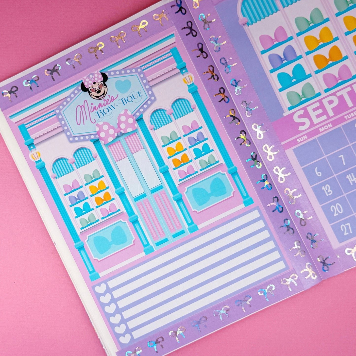 5x7 Full Page Sticker - 2026 September Calendar & Storefront (Minnie's Bowtique)