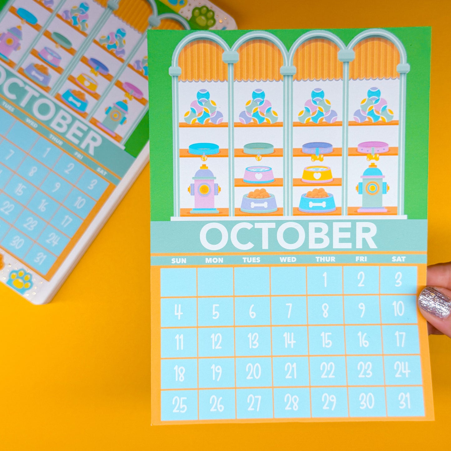 5x7 Full Page Sticker - 2026 October Calendar & Storefront (Pluto's Pets)