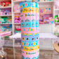 20oz Stainless Steel Skinny Tumbler FULL WRAP - Park Day Washi Tapes