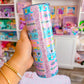 20oz Stainless Steel Skinny Tumbler FULL WRAP - Park Day Washi Tapes