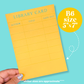Journaling Paper Sticker - 5x7 Full Page Background Stickers (XL Library Card)