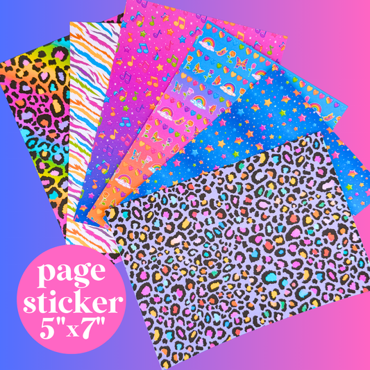 Journaling Paper Sticker - 5x7 Full Page Background Stickers (90's Stationery)