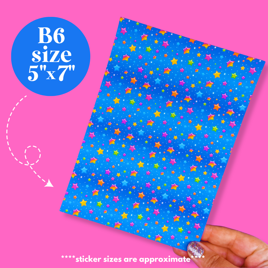 Journaling Paper Sticker - 5x7 Full Page Background Stickers (90's Stationery)