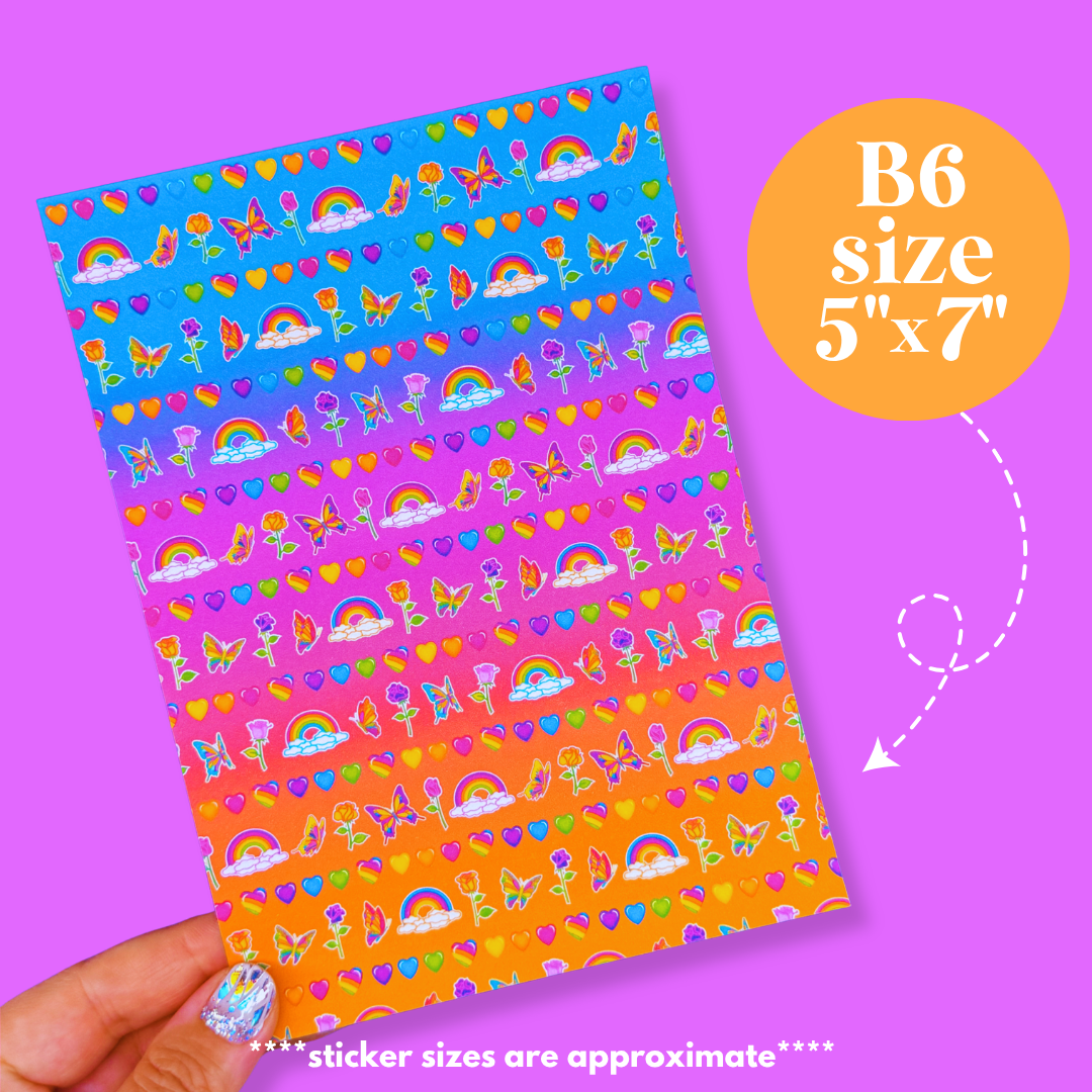 Journaling Paper Sticker - 5x7 Full Page Background Stickers (90's Stationery)