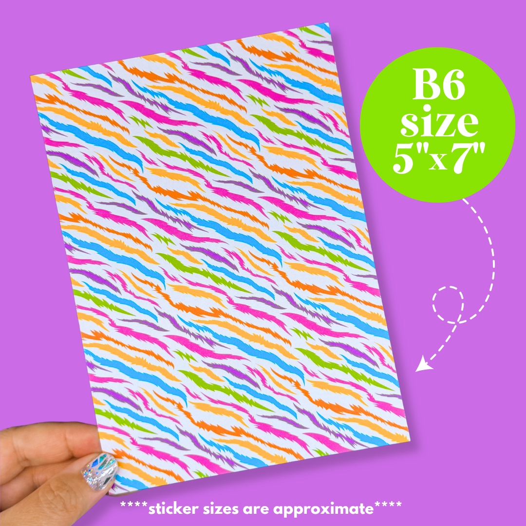 Journaling Paper Sticker - 5x7 Full Page Background Stickers (90's Stationery)