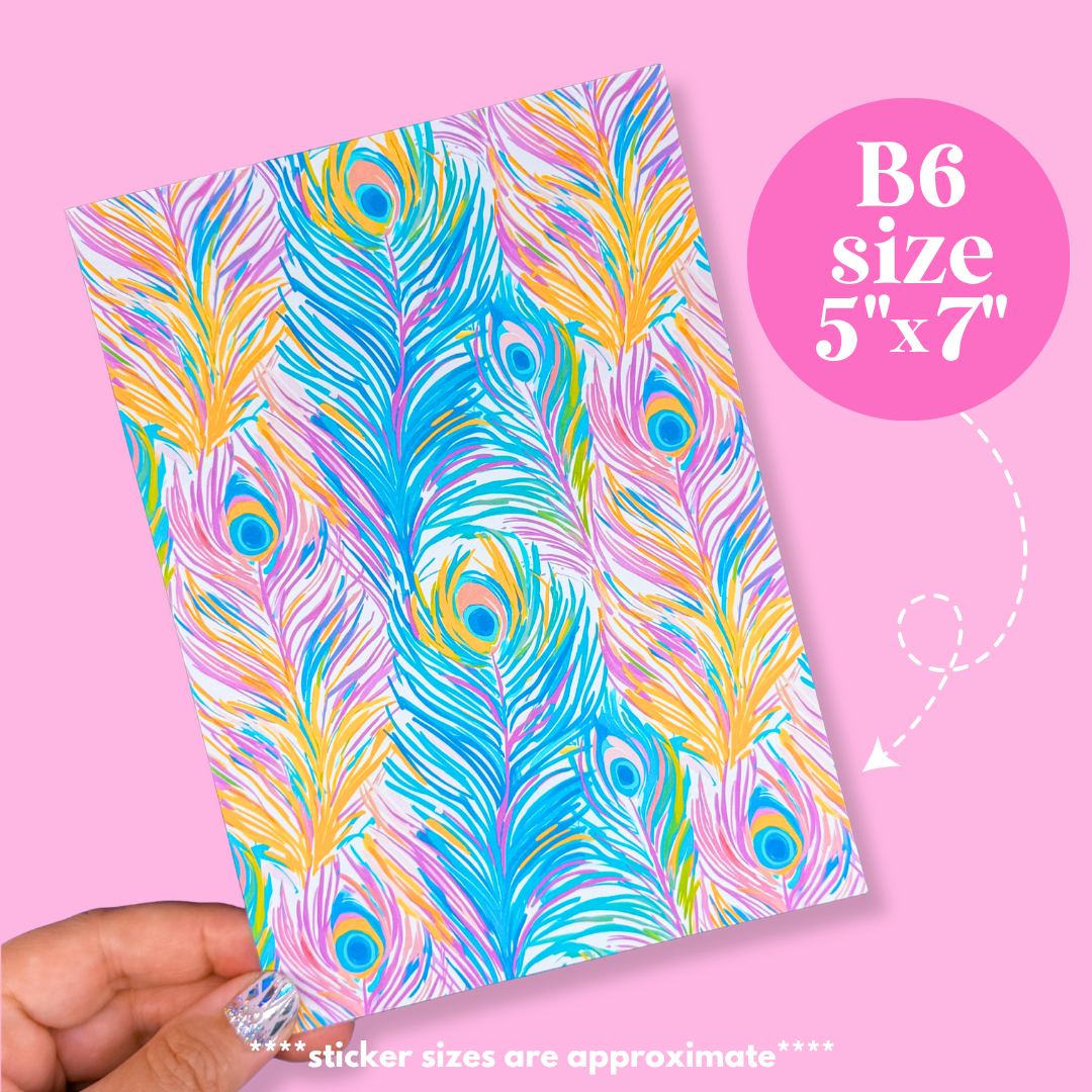 Journaling Paper Sticker - 5x7 Full Page Background Stickers (Preppy Coastal)