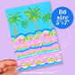 Journaling Paper Sticker - 5x7 Full Page Background Stickers (Preppy Coastal)