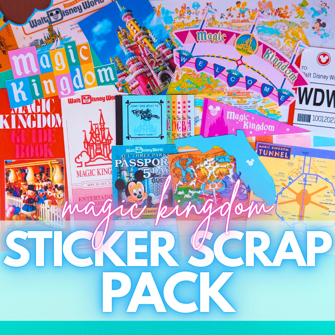 NEW! STICKER SCRAP PACK - Magic Kingdom