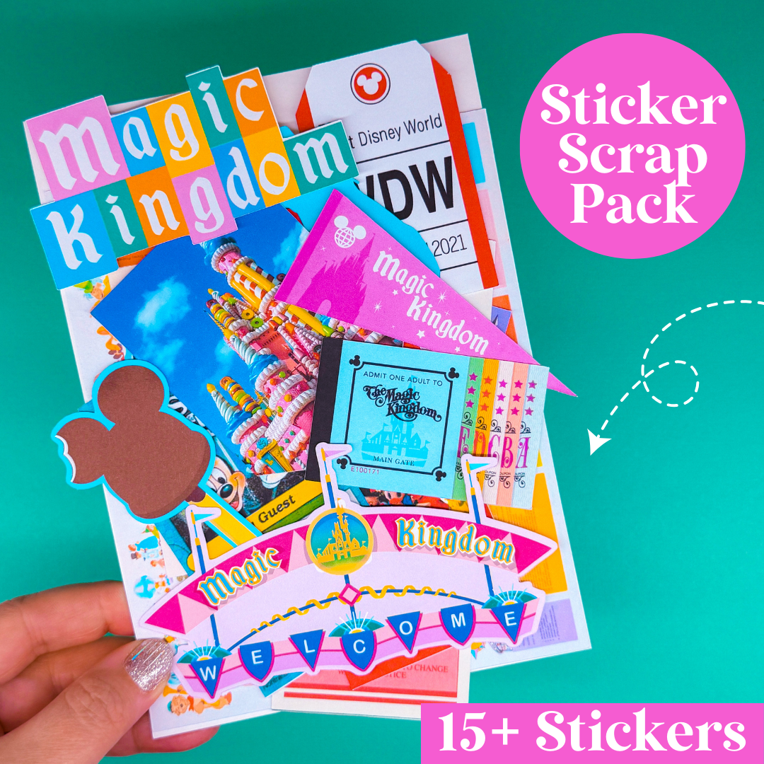 NEW! STICKER SCRAP PACK - Magic Kingdom