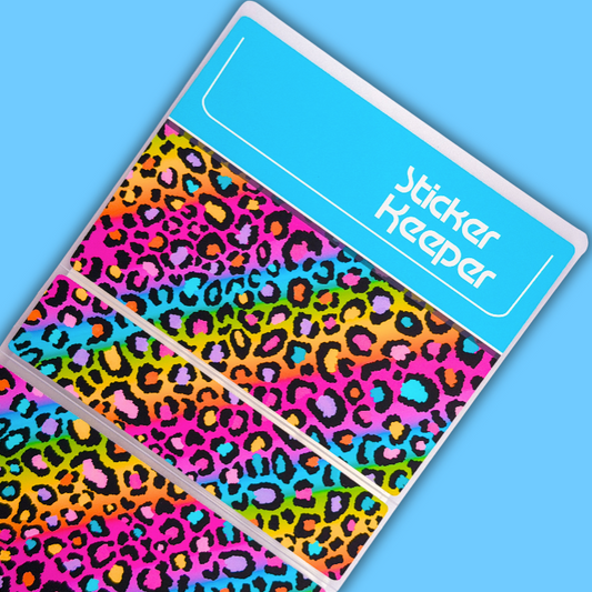 4x6 MEDIUM Sticker Storage Book - Sticker Keeper (Blue Leopard)