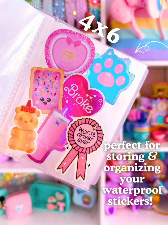 4x6 MEDIUM Sticker Storage Book - Sticker Keeper (Blue Leopard)