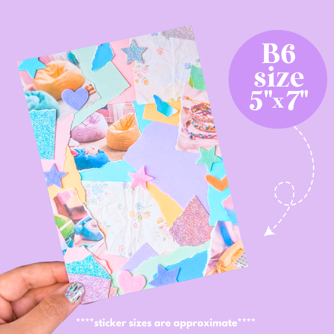 Journaling Paper Sticker - 5x7 Full Page Background Stickers (Nostalgia / Y2K)
