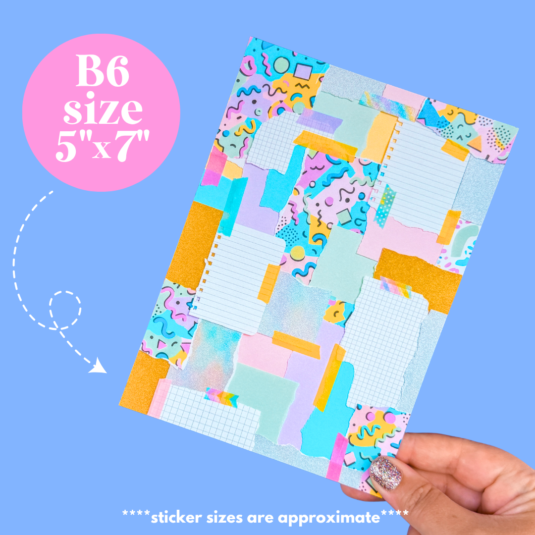 Journaling Paper Sticker - 5x7 Full Page Background Stickers (Nostalgia / Y2K)