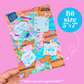 Journaling Paper Sticker - 5x7 Full Page Background Stickers (Nostalgia / Y2K)