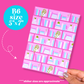 Journaling Paper Sticker - 5x7 Full Page Background Stickers (Bookshelf)