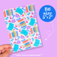 Journaling Paper Sticker - 5x7 Full Page Background Stickers (Bookshelf)