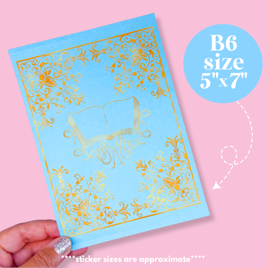 Journaling Paper Sticker - 5x7 Full Page Background Stickers (Pastel Book Covers)