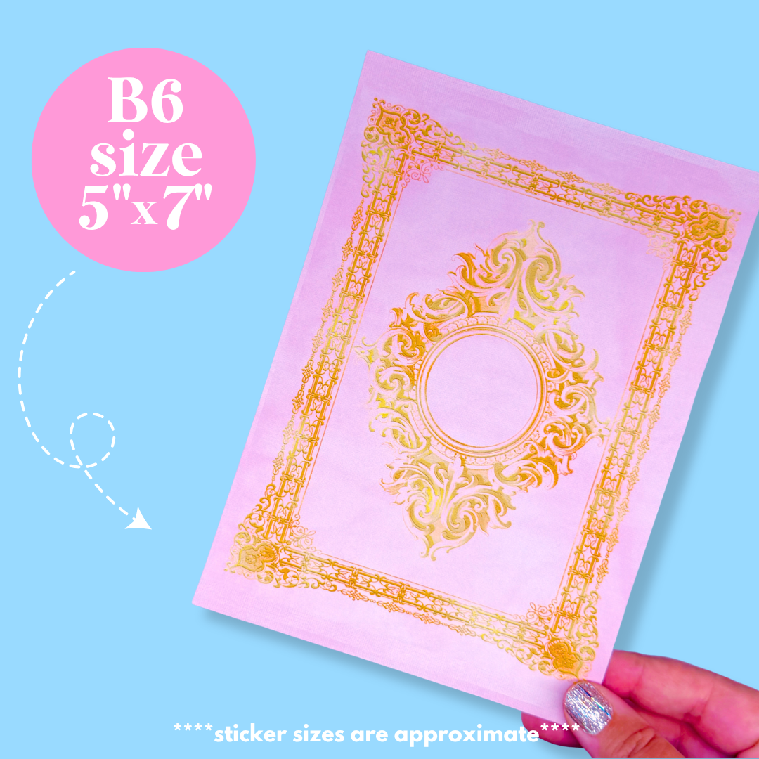 Journaling Paper Sticker - 5x7 Full Page Background Stickers (Pastel Book Covers)