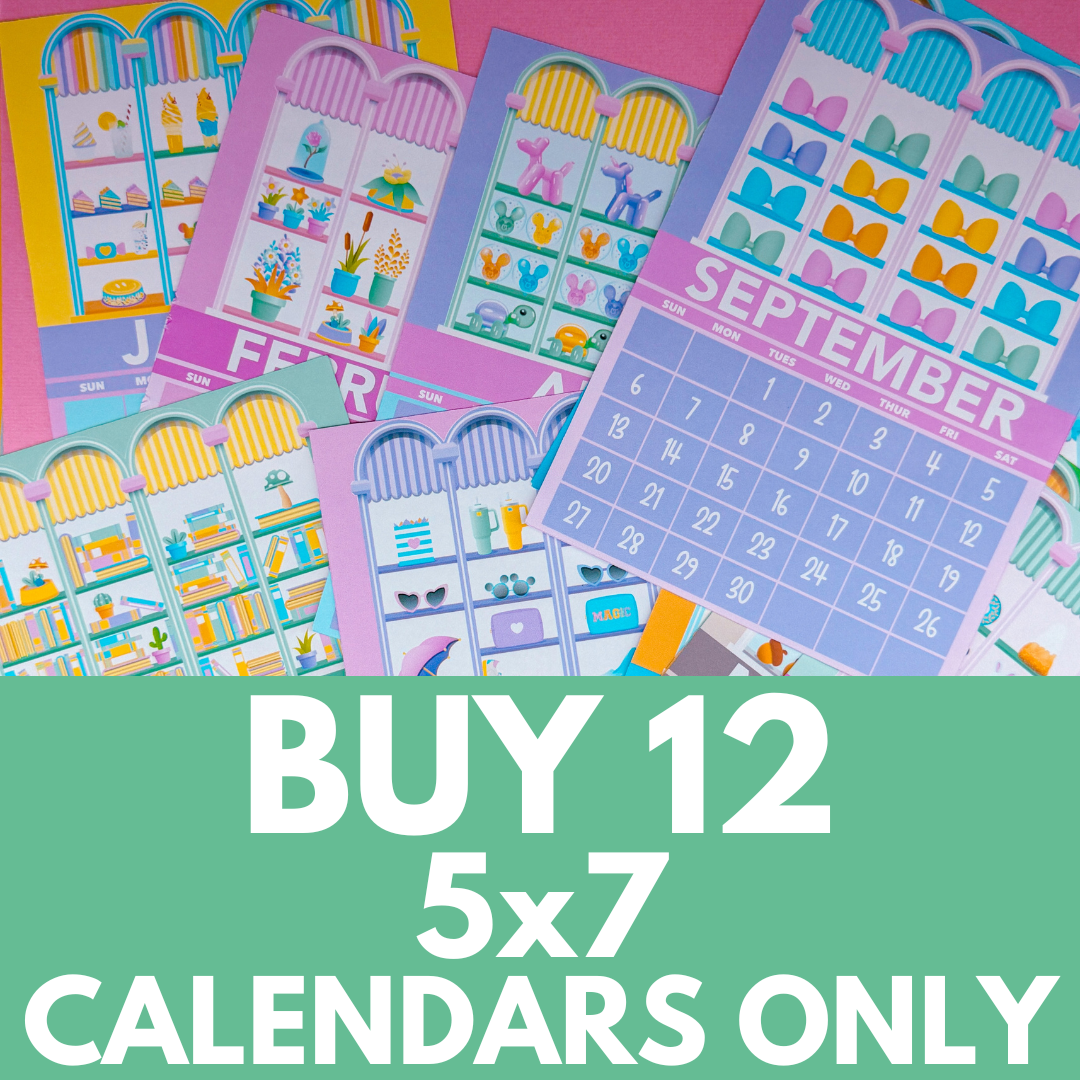 2026 Calendar Storefronts - BUY ALL 5x7 Full Page Sticker BUNDLES (***DISCOUNTED***)