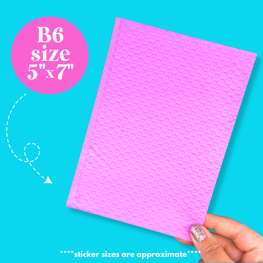 Journaling Paper Sticker - 5x7 Full Page Background Stickers (Bubble Mailers)
