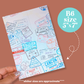 Journaling Paper Sticker - 5x7 Full Page Background Stickers (Travel Papers)