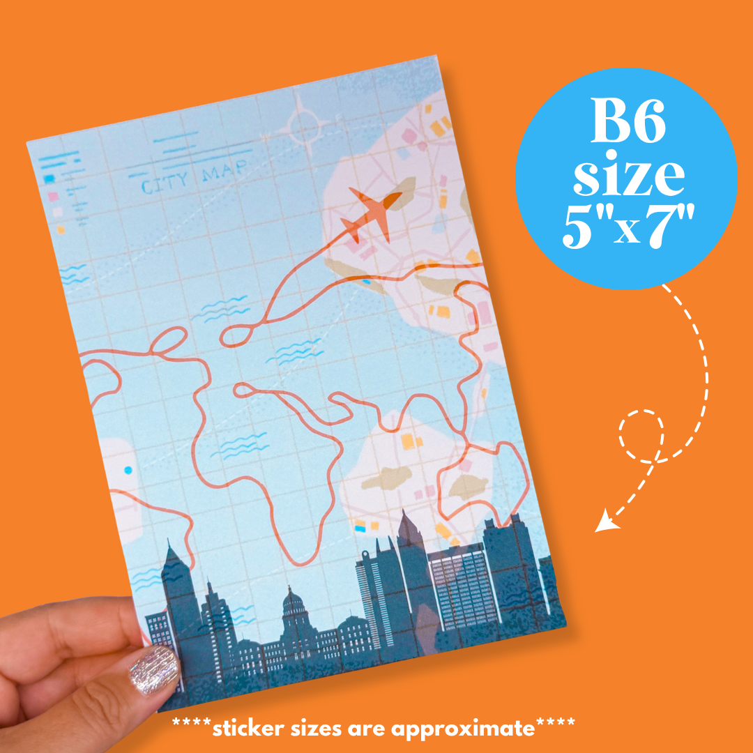 Journaling Paper Sticker - 5x7 Full Page Background Stickers (Travel Papers)