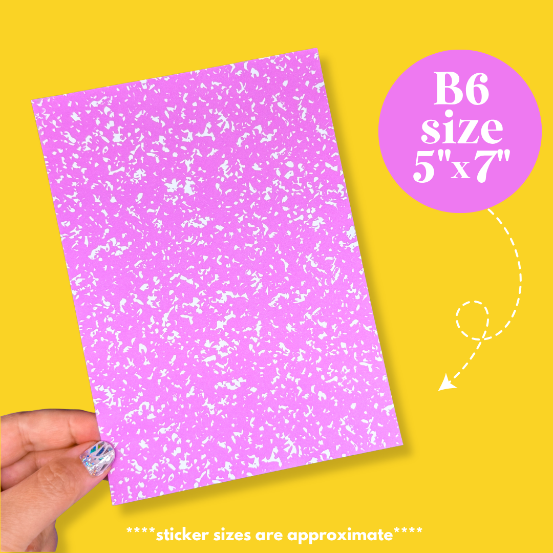 Journaling Paper Sticker - 5x7 Full Page Background Stickers (Summer Composition Notebook Colors)