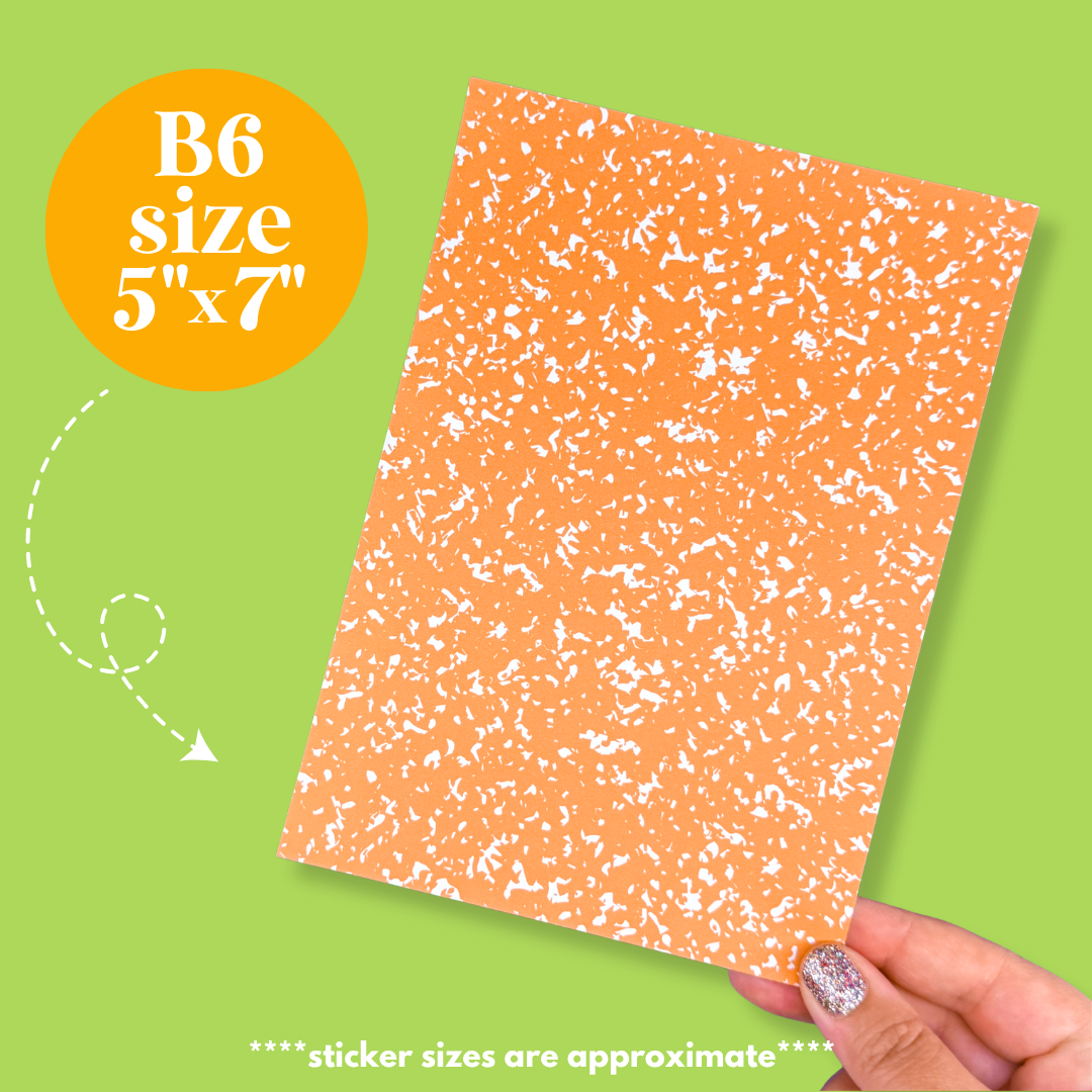 Journaling Paper Sticker - 5x7 Full Page Background Stickers (Summer Composition Notebook Colors)