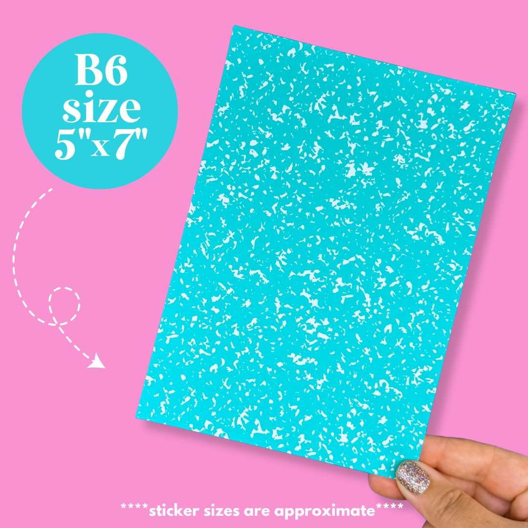 Journaling Paper Sticker - 5x7 Full Page Background Stickers (Summer Composition Notebook Colors)