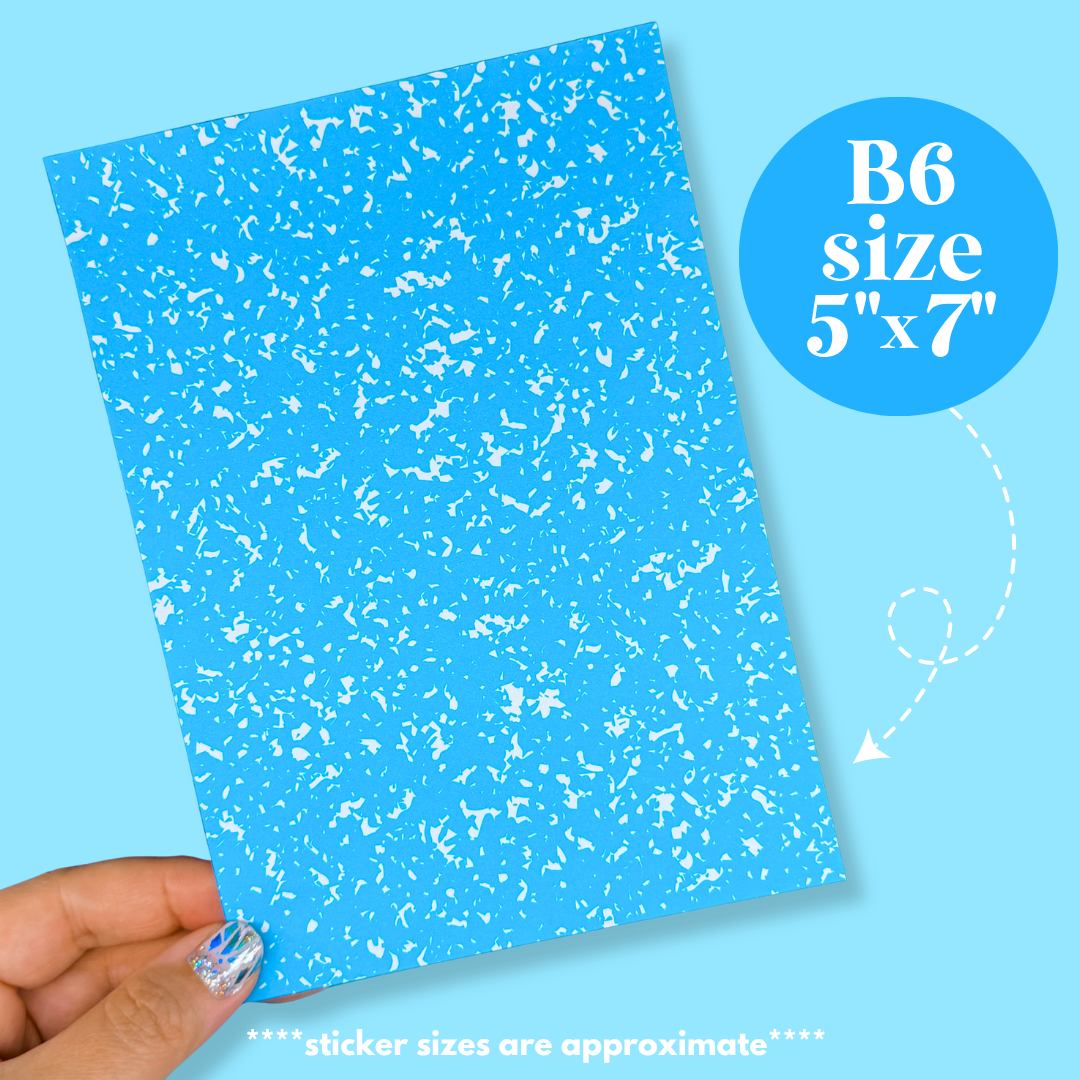 Journaling Paper Sticker - 5x7 Full Page Background Stickers (Summer Composition Notebook Colors)