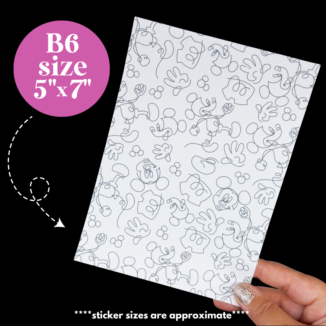 Journaling Paper Sticker - 5x7 Full Page Background Stickers (Magic Mouse Comics)