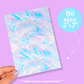 Journaling Paper Sticker - 5x7 Full Page Background Stickers (Pink Iridescent)