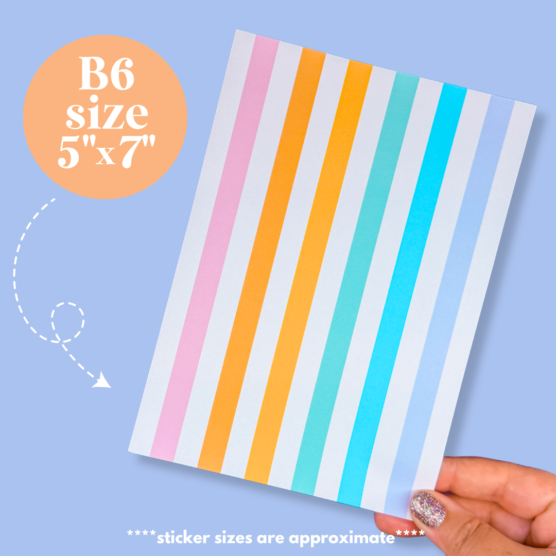 Journaling Paper Sticker - 5x7 Full Page Background Stickers (Pastel Magic)