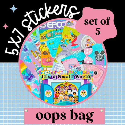 *OOPS GRAB BAG* - Full Page 5x7 Stickers (Set of 5)
