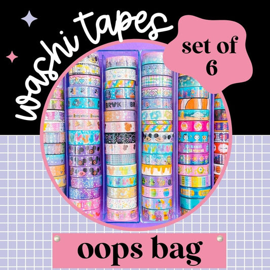 *OOPS GRAB BAG* - Washi Tapes (Set of 6 Tapes // 4 VARIATIONS)