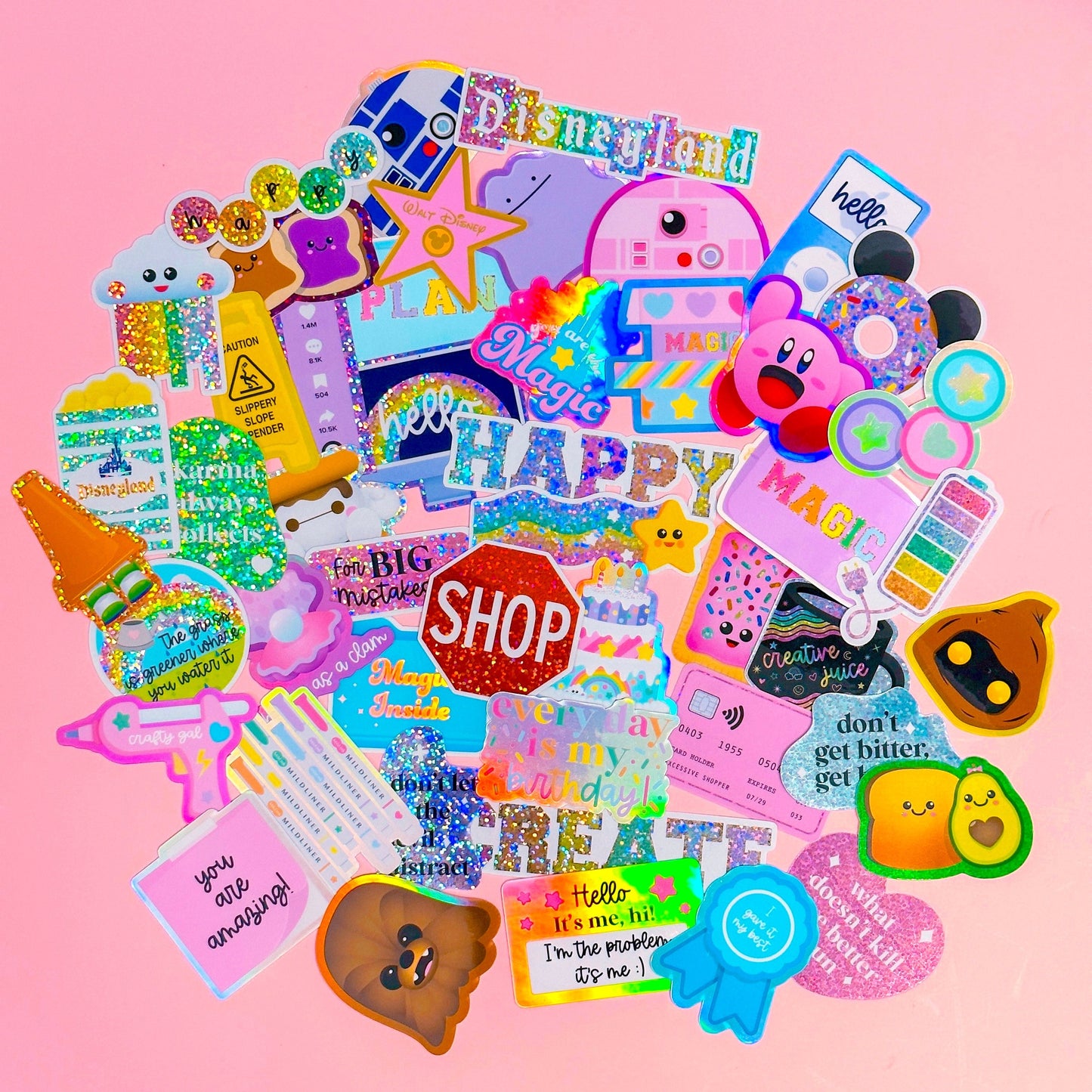 Glitter Waterproof Sticker - SHOP Sign